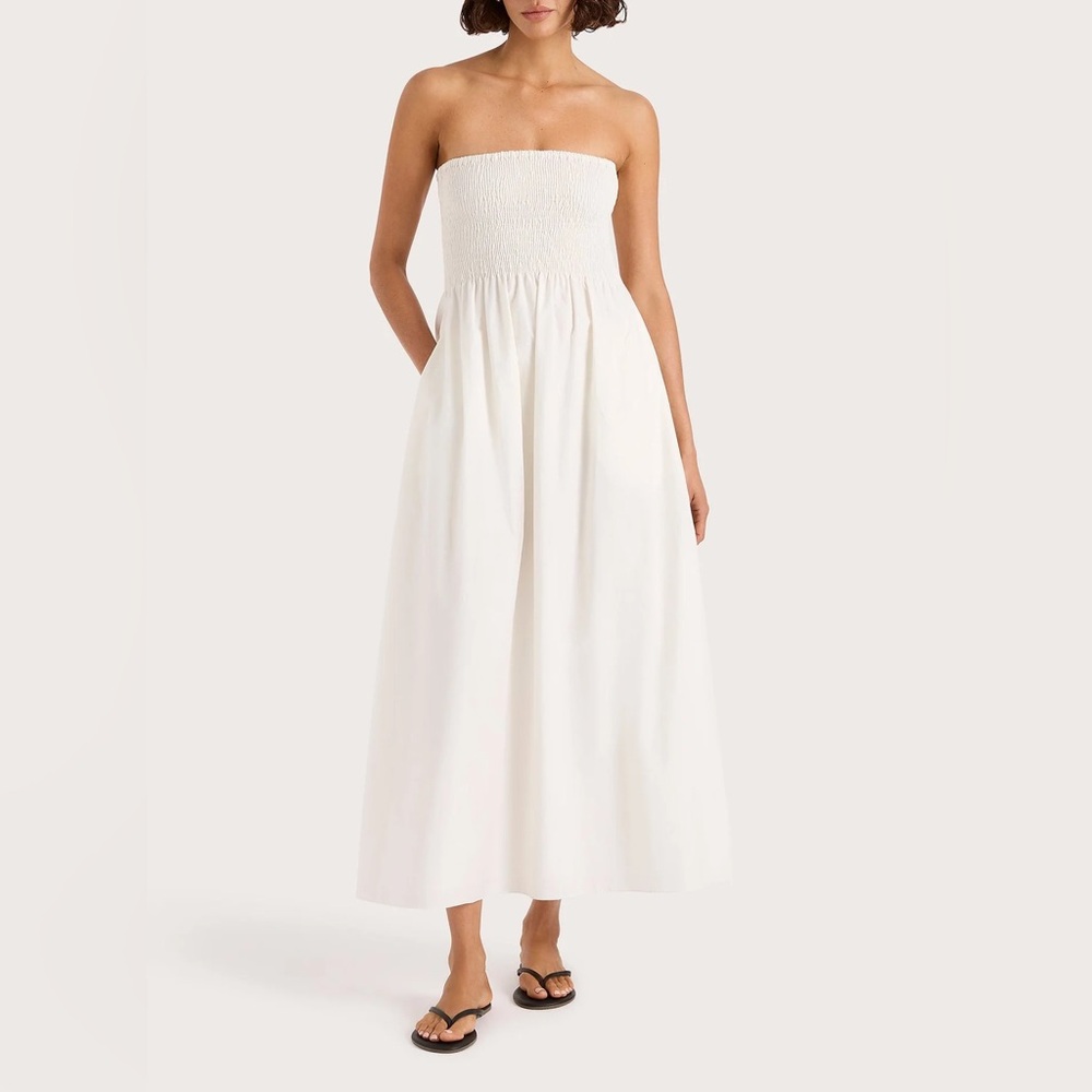 JAMIE MIDI DRESS WHITE - FAITHFULL THE BRAND